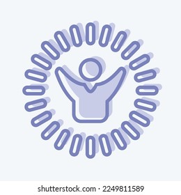 Icon Optimism and Happines. related to Psychological symbol. two tone style. simple illustration. emotions, empathy, assistance