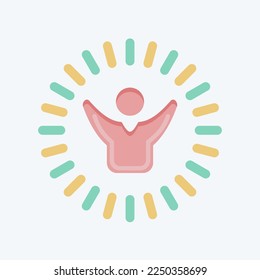 Icon Optimism and Happines. related to Psychological symbol. flat style. simple illustration. emotions, empathy, assistance