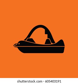 icon. Orange background with black. Vector illustration.