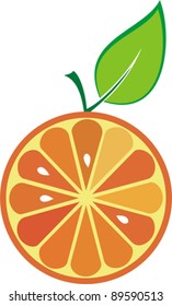 icon orange fruit  isolated on White background. Vector illustration