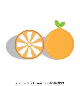 icon Orange fruit. Oranges that are segmented on a white background.