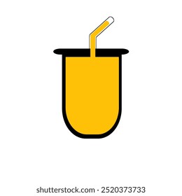icon of orange iced drink in a packaged glass - II