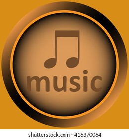 Icon orange musical note