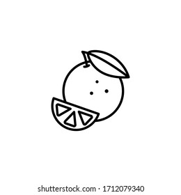 The icon of orange. Outline illustration vector. Pictogram for web page, mobile app, promo. UI UX GUI design element. Editable stroke. Vector.