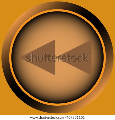 Icon orange scrolling symbol back