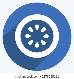 Icon Orange Slice. suitable for Spa symbol. long shadow style. simple design editable. design template vector. simple symbol illustration