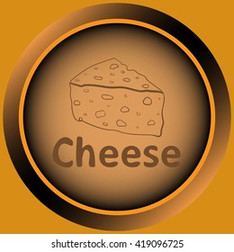 Icon orange symbol sketch cheese