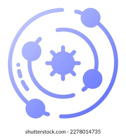 La órbita de iconos puede utilizarse para aplicaciones web, infografía, etc