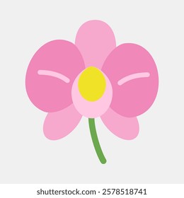 Icon orchid. Beautiful flowers elements. Icon in flat style.