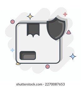 Icon Order Protection. related to Contactless symbol. Comic Style. simple design editable. simple illustration