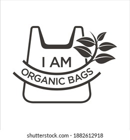 icon for organic bags product. vector art.