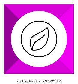 Icon of organic sign with leaf in circle