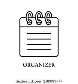 Icon a organizer, isolated against a clean background.