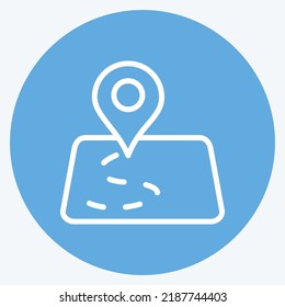 Icon Orienteering. suitable for education symbol. blue eyes style. simple design editable. design template vector. simple illustration