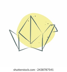 Icon Origami. related to Japan symbol. Color Spot Style. simple design illustration.