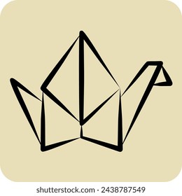 Icon Origami. related to Japan symbol. hand drawn style. simple design illustration.