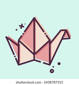 Icon Origami. related to Japan symbol. MBE style. simple design illustration.