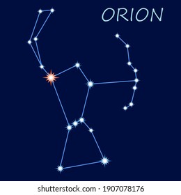 Icono de la constelación de Orión. La disposición de las estrellas en la constelación