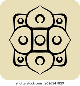 Icon Ornament. related to Kazakhstan symbol. hand drawn style. design editable
