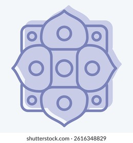 Icon Ornament. related to Kazakhstan symbol. two tone style. design editable