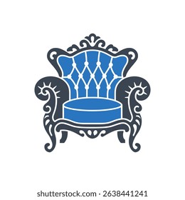 Icon of an ornate armchair with intricate details.