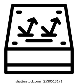 Icon of an orthopedic mattress indicating pressure distribution for a comfortable sleep