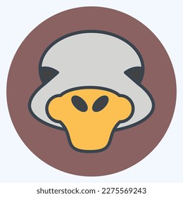 Icon Ostrich. related to Animal Head symbol. simple design editable. simple illustration