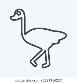 Icon Ostrich. related to Domestic Animals symbol. simple design editable. simple illustration
