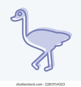 Icon Ostrich. related to Domestic Animals symbol. simple design editable. simple illustration