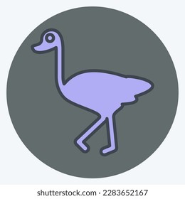 Icon Ostrich. related to Domestic Animals symbol. simple design editable. simple illustration