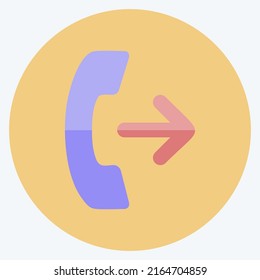 Icon Outgoing Call. suitable for Education symbol. flat style. simple design editable. design template vector. simple symbol illustration