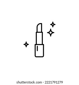 icon outline about makeup, lips, lipstick, lip balm, lip care. editable color. outline icon style.