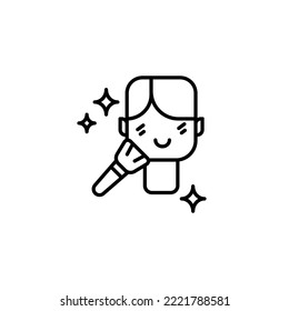 icon outline about makeup tools, salon, beauty, cosmetics, woman. editable color stroke. outline icon style.