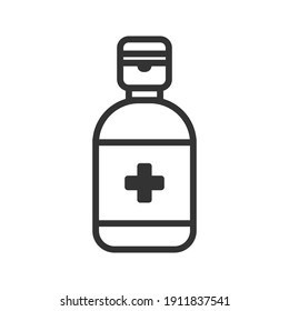 icon outline alcohol saline solution medical bottle hospital symbol