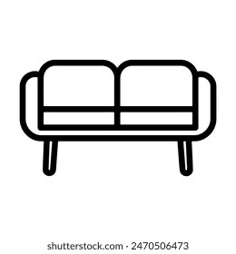 Icon Outline Black. Sofa - An image depicting a sofa, which can be inferred from the extracted path strings.