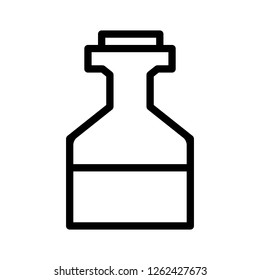 Icon Outline Bottle isolated on white background. Magic Potion in Flask. Vector illustration for your design, game, card, web.