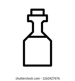 Icon Outline Bottle isolated on white background. Magic Potion in Flask. Vector illustration for your design, game, card, web.