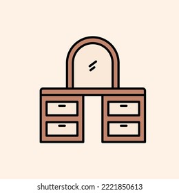 icon outline colorful about compact powder, beauty, salon, makeup. editable color, outline flat icon style