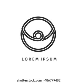 Icon outline design element. Business Abstract dark Circle logo. Corporate, Media, Technology styles vector design. Vector illustration background.