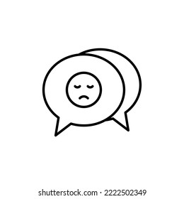 icon outline feedback, bubble chat, chatting, review, comment, rating, editable color. outline icon style