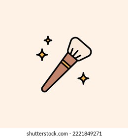 icon outline flat color about makeup tools, salon, beauty, cosmetics, woman. editable color. outline flat icon style.