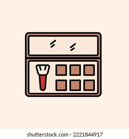 icon outline flat colorful makeup powder, compact powder, saloon, beauty powder, cosmetic powder. editable color stroke. outline flat icon style