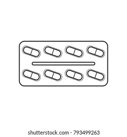 Icon outline medical packaging of tablets