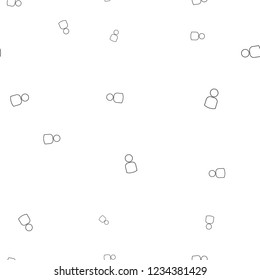 Icon outline of people seamless pattern. Simple vector illustration. Isolated on a white background.