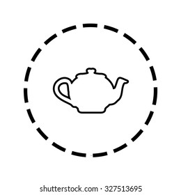 An Icon Outline within a dotted circle - Teapot