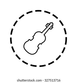 An Icon Outline within a dotted circle - Violin