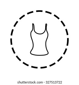 An Icon Outline within a dotted circle - Vest Top
