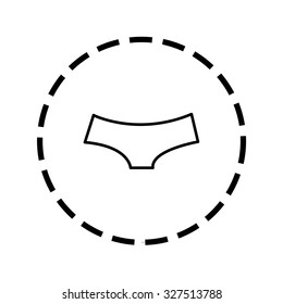An Icon Outline within a dotted circle - Womens Briefs