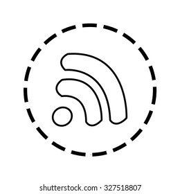 An Icon Outline within a dotted circle - Radar