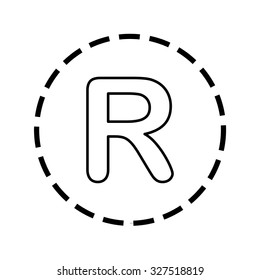 An Icon Outline within a dotted circle - R